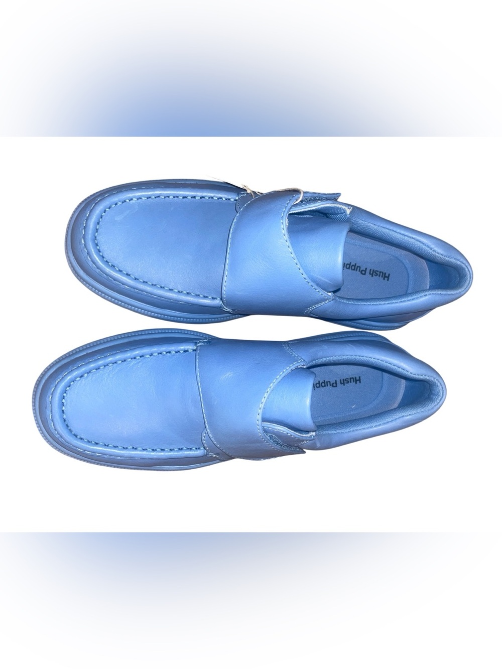 Hush Puppies Gil Surf Blue Leather Loafers Men’s Size 9 M Comfort Shoes - Picture 8 of 16